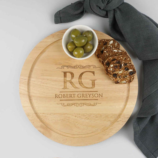 Personalised Engraved Birthday Round Cheese Chopping Board Present