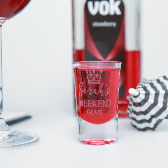 personalised Engraved Matching Birthday Wine Glass and Shot Glass Gift