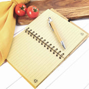 Custom Designed Engraved Birthday Recipe Book with Wooden Pen and lined pages