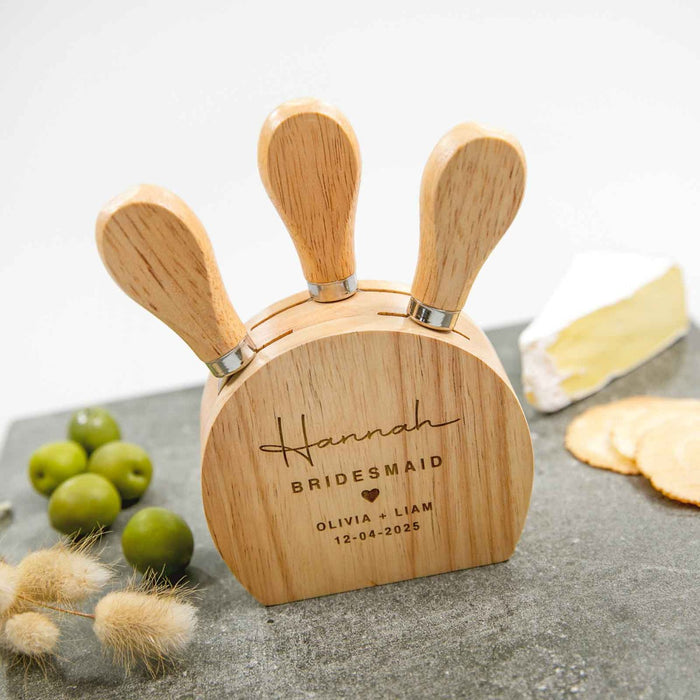 Cheese Knife Set Personalised for the bridal party