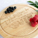 Customised Engraved Natural Wooden Round Cheese Board With Child Artwork Drawing Engraved Birthday Present