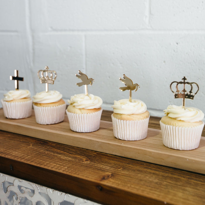 Christening Baptism Acrylic Cupcake Toppers