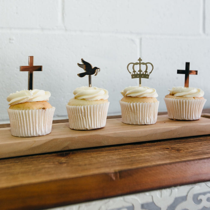 Christening Baptism Acrylic Cupcake Toppers