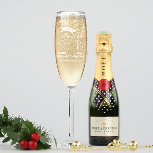 Customised Engraved Corporate Christmas Champagne Glass Employee Present