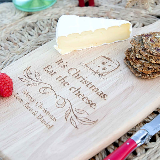 Custom Designed Engraved Christmas Wooden Chopping, Cheese Serving Board Gift