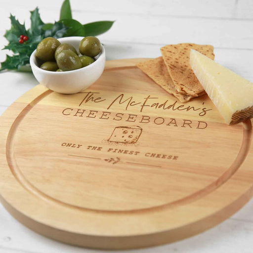 Customised Engraved Wooden Round Chopping Board Christmas Gift