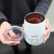 Custom Designed Engraved Stemless White Wine Glass Sipper Funny Christmas Birthday Present