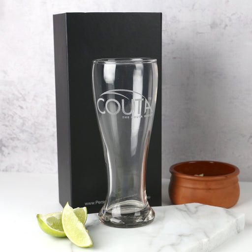 Personalised Engraved Corporate Logo 425ml Beer Glass Promotional Gift