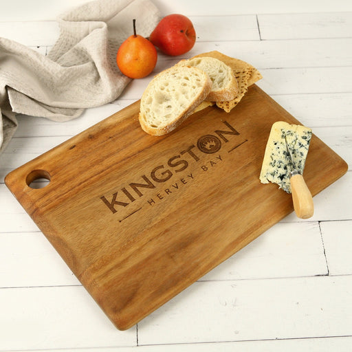 Engraved Corporate Logo Premium Rectangle Wooden Serving Cheese Chopping Board Client Employee Gift