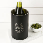 Custom Artwork Engraved Company Logo Matte Black Stainless Steel Wine Cooler Corporate or Employee Gift