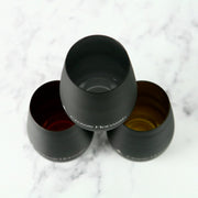 Customised Engraved Corporate Logo Matte Black 465ml Stemless Wine Glass Client or Employee Promotional Gift