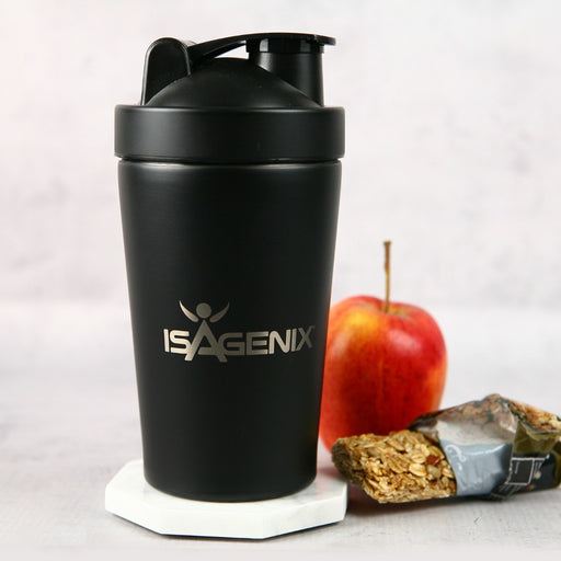 Engraved 600ml Stainless Steel Black Protein Shaker Corporate Gift