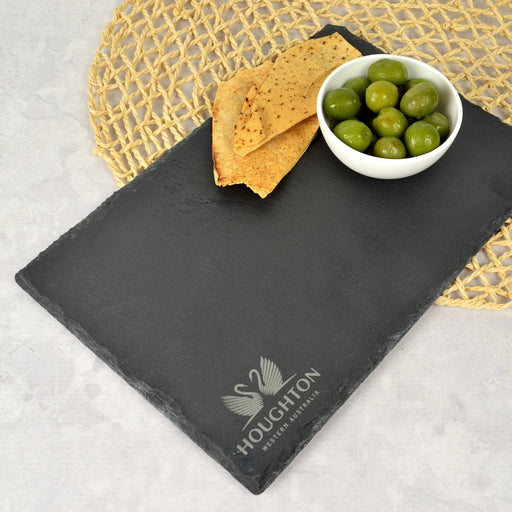 Personalised Engraved Company Logo Rectangle Slate Cheese Chopping Board Corporate Gift