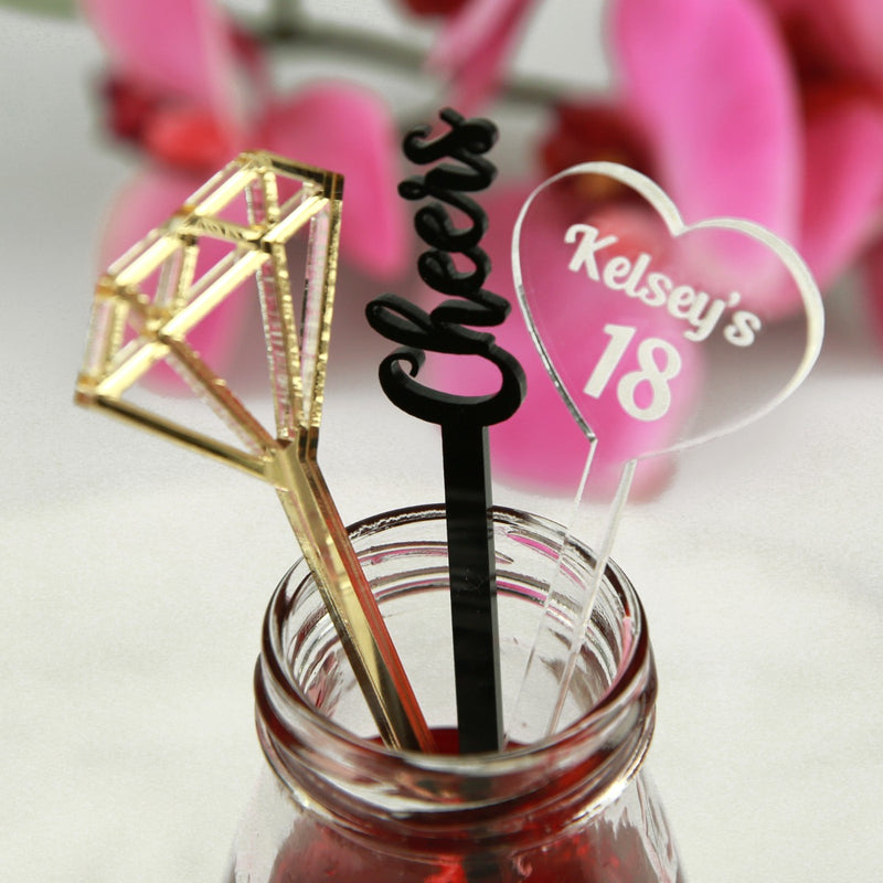 Birthday Laser Cut Acrylic Drink Stirrers