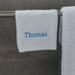 Personalised Embroidered Name Matching White Bath Towel and Face Washer Set – Block Font