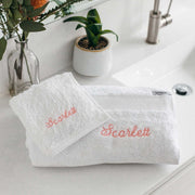 Personalised baby towel and face washer set with embroidered name
