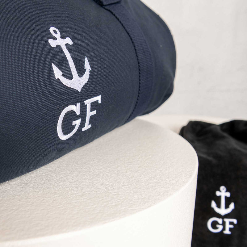 Embroidered boat bag and towel set for sailing or cruising