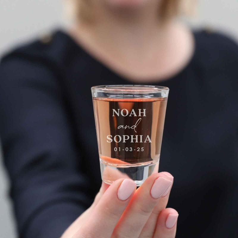 Engraved Classic Wedding Shot Glasses