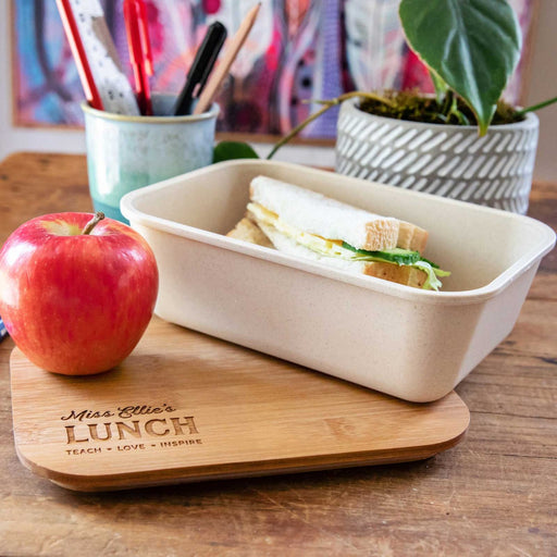 Customised Engraved Wooden Lid Lunchbox Teacher's Christmas Present