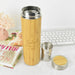 Custom Designed Engraved 500ml Wooden Bamboo Travel Reusable Tea Infuser Christmas Gift