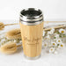 Custom Artwork Engraved Bamboo 400ml Reusable Keep Travel Mug Cup Teacher's Christmas Present