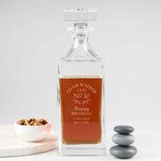 Custom Artwork Engraved Square Glass decanter Birthday Present