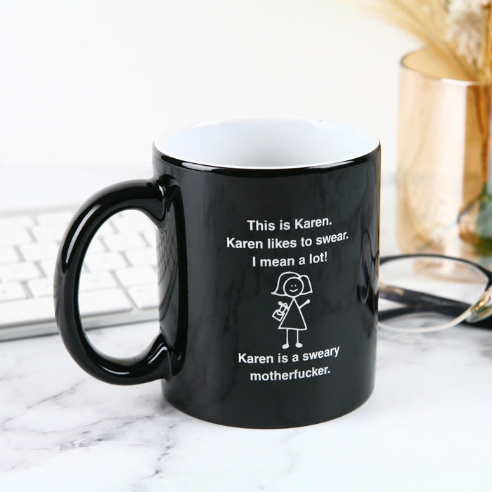 Personalised Engraved Black Naughty Cheeky Inappropriate Coffee Mug
