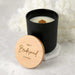 Personalised Engraved Bridal Party Black Wood Wick Soy Candle with Wooden Lid Present