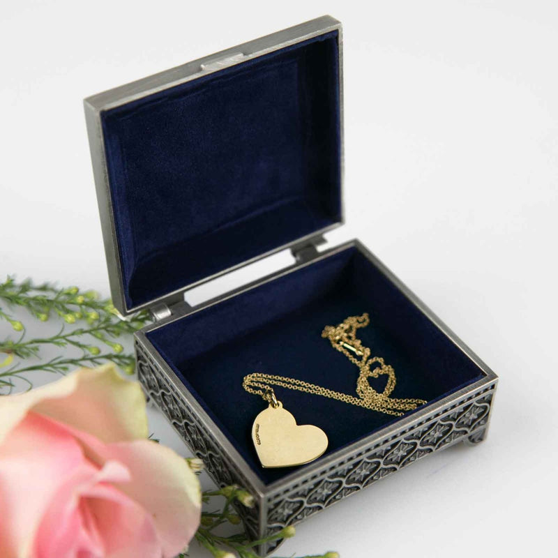 Custom Artwork Engraved Name Godparent Pewter Jewellery Box