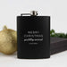 Personalised Engraved Naughty and Nice List Christmas Black Hip Flask Present