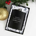 Customised Engraved Merry Medicine Christmas Black Hip Flask Gift