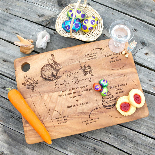 Personalised Engraved Wooden Dear Easter Bunny Board