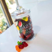 Engraved lolly jar with French-tip lid for Father’s Day