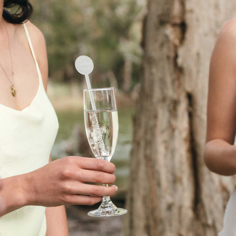 Engraved Frosted Acrylic Wedding Drink Stirrers