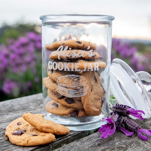 Personalised Engraved Glass Cookie Jar