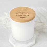 Customised Engraved name Godmother White Soy Christening Candle
