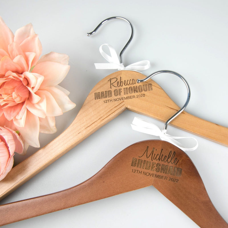 Engraved Bridal Party Wedding Hangers | Personalised Favours Personalised Favours Engraved Bridal Party Wedding Hangers | Personalised Favours Personalised Favours