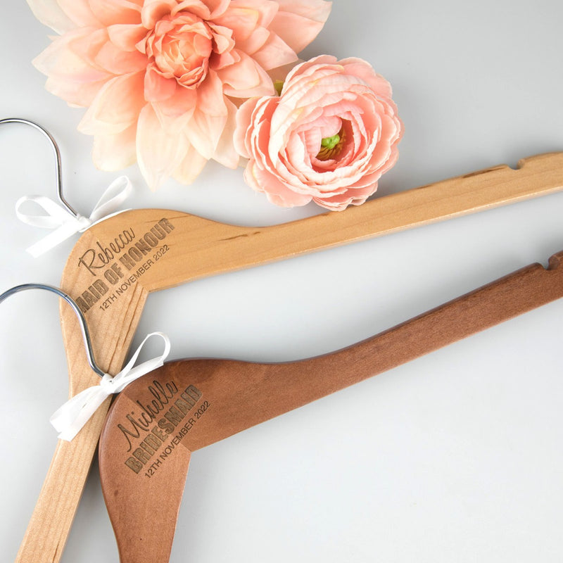 Engraved Bridal Party Wedding Hangers Engraved Bridal Party Wedding Hangers