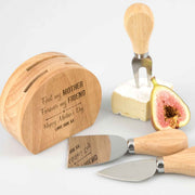 Customised Engraved Mother's Day Cheese Knife Block Set Present