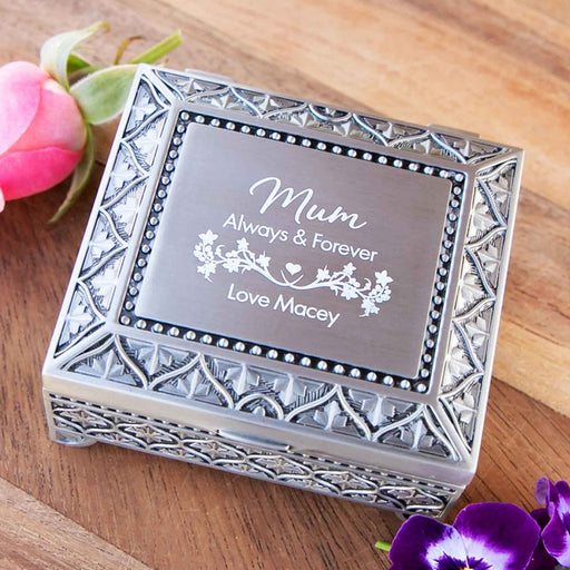 Personalised Engraved Name Mother's Day Jewellery Box