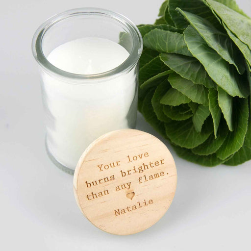 Custom Designed Engraved Mother’s Day Wooden Lid Candle Gift