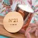 Rose Gold Wood Wick Soy Birthday Candle with Engraved Wooden Lid