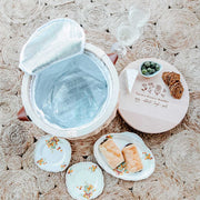 Customised Artwork Engraved Cooler Picnic Basket with Engraved Wooden Lid Birthday Present