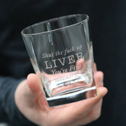 Funny Gift engraved whiskey glass personalised