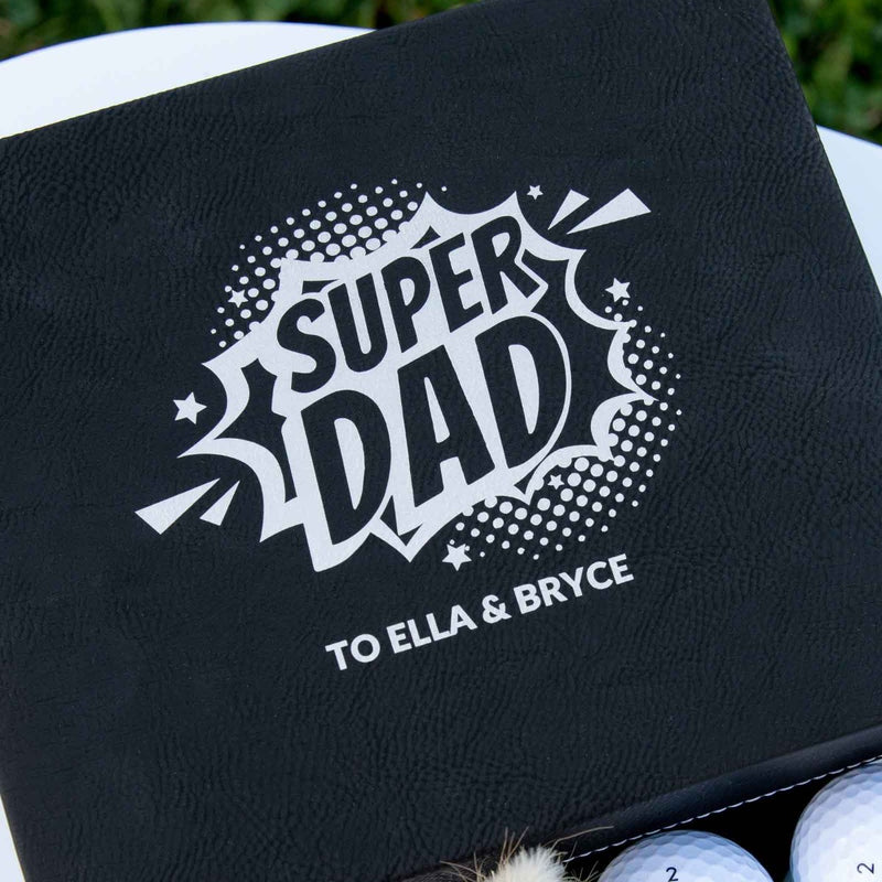 Custom Artwork Engraved Name Dad Father's Day Gold Ball Set