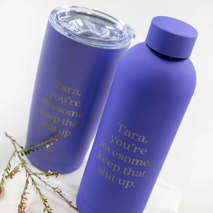 Engraved Luxe Travel Mug and Water Bottle Gift Set