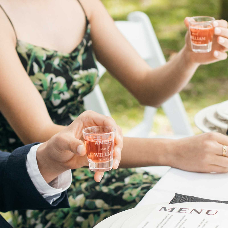 Engraved Classic Wedding 50ml Shot Glasses