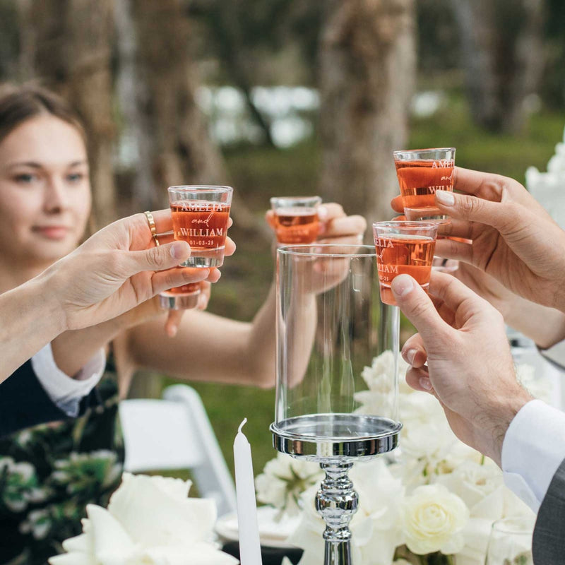 Engraved Classic Wedding 50ml Shot Glasses