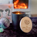 Birthday Customised Engraved Wooden Lid Zodiac Soy Black Candle with Wood Wick Aries
