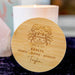 Personalised Engraved Wooden Lid Zodiac Soy Candle Cancer with Wood Wick